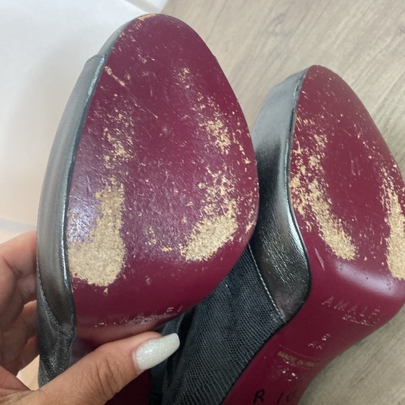 Amalfi by Rangoni | Elegant Dark Pewter Peep-Toe Heels - Zip up - 8 - Italy - Picture 5 of 8